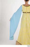  Photos Woman in Historical Dress 13 15th century Medieval clothing arm blue Yellow and Dress sleeve upper body 0003.jpg
